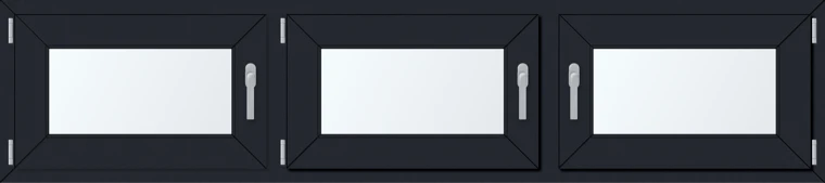 Trojkřídlé plastové okno 220x60