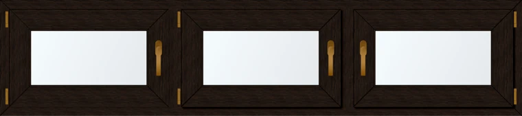 Trojkřídlé plastové okno 220x60