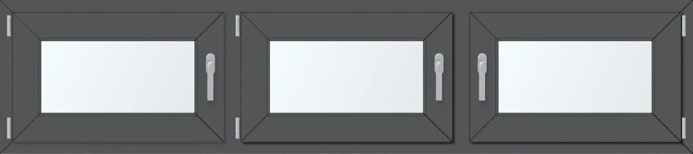 Trojkřídlé plastové okno 220x60