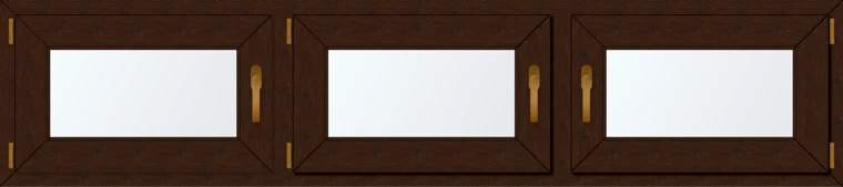 Trojkřídlé plastové okno 220x60