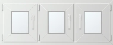 Trojkřídlé plastové okno 130x60