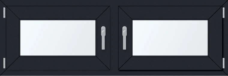 Dvoukřídlé plastové okno 150x60