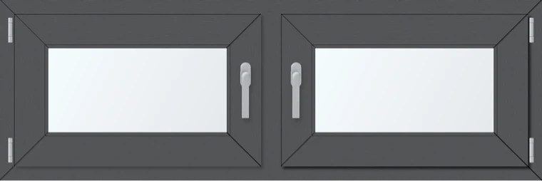 Dvoukřídlé plastové okno 150x60