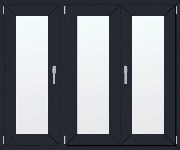 Trojkřídlé plastové okno 160x130