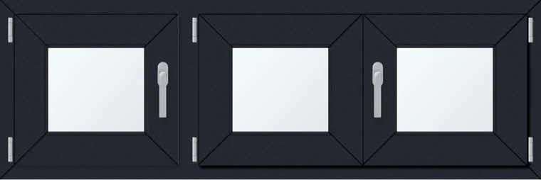 Trojkřídlé plastové okno 150x60