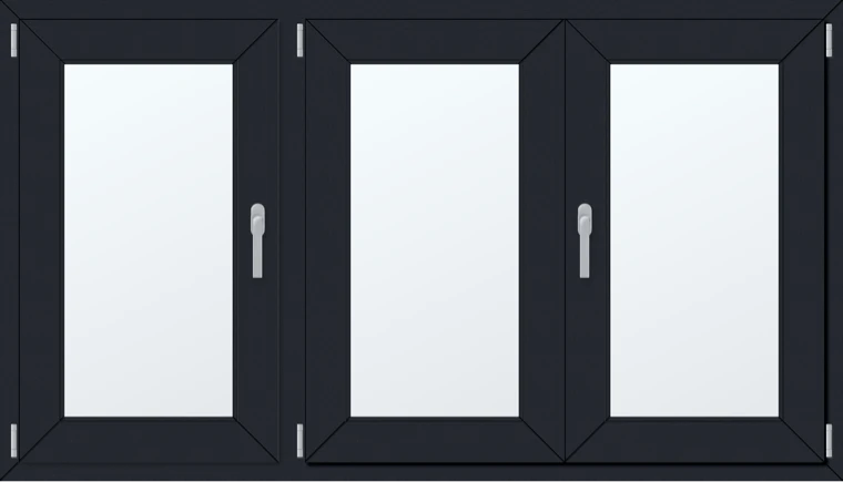 Trojkřídlé plastové okno 170x90