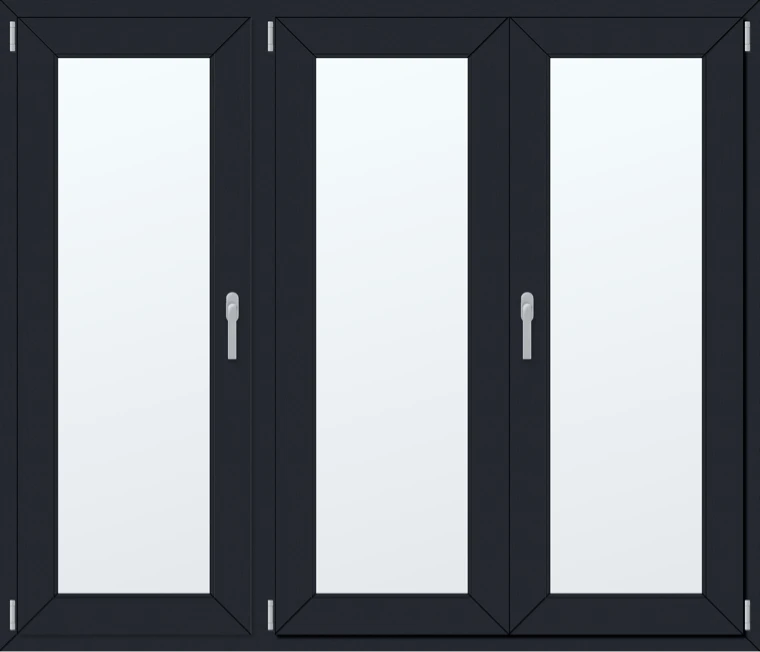 Trojkřídlé plastové okno 170x160