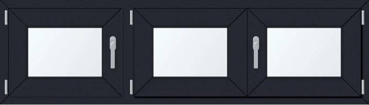 Trojkřídlé plastové okno 180x60