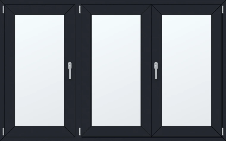 Trojkřídlé plastové okno 200x130