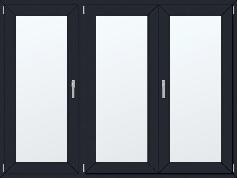 Trojkřídlé plastové okno 200x160