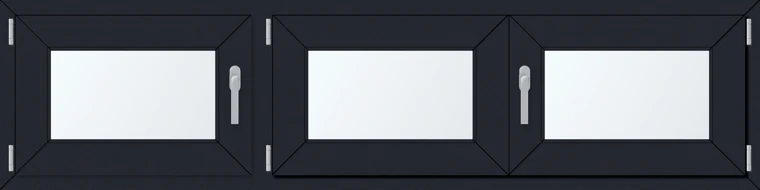 Trojkřídlé plastové okno 190x60