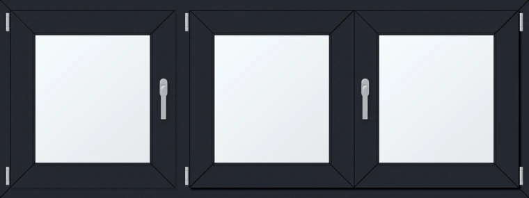 Trojkřídlé plastové okno 190x70