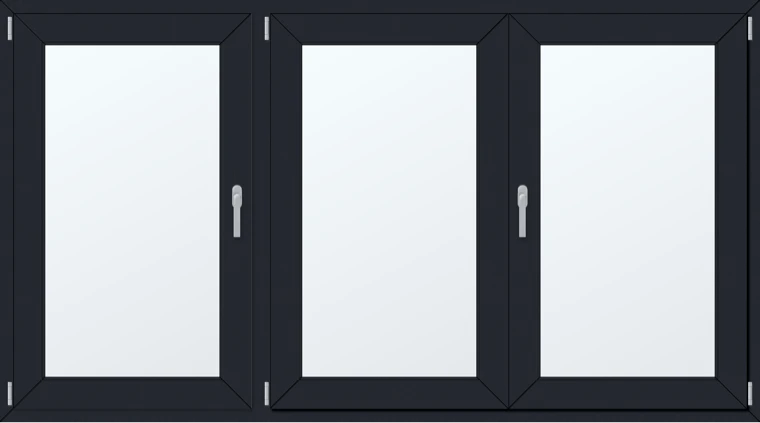 Trojkřídlé plastové okno 220x130