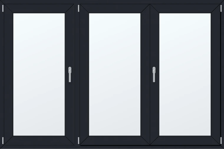 Trojkřídlé plastové okno 230x160