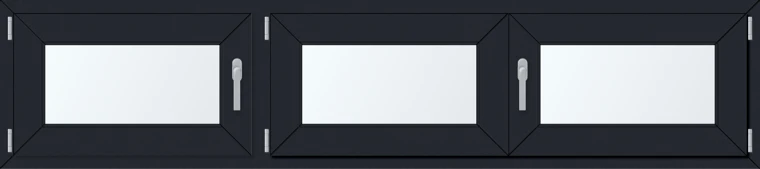 Trojkřídlé plastové okno 230x60