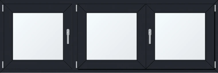 Trojkřídlé plastové okno 220x70