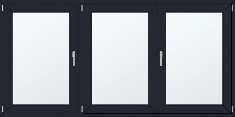 Trojkřídlé plastové okno 240x130