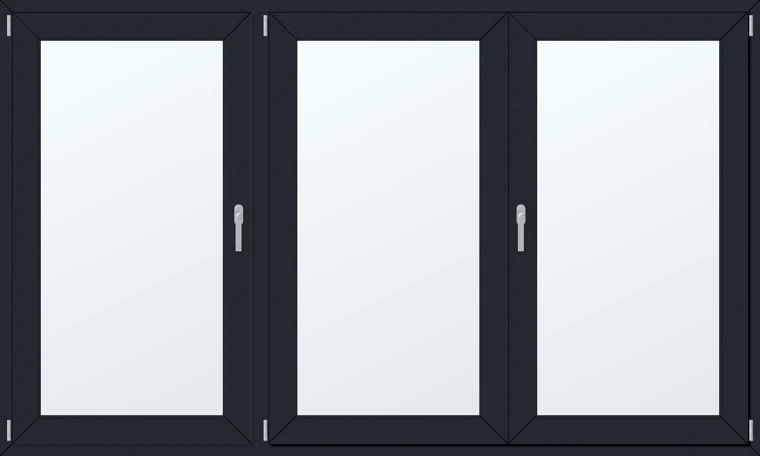 Trojkřídlé plastové okno 240x160