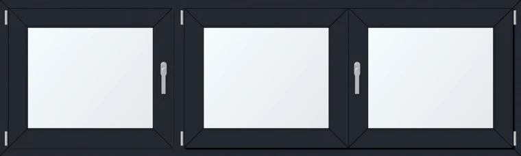 Trojkřídlé plastové okno 240x70