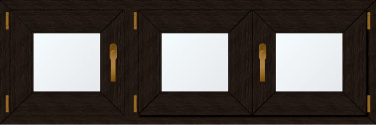 Trojkřídlé plastové okno 140x60