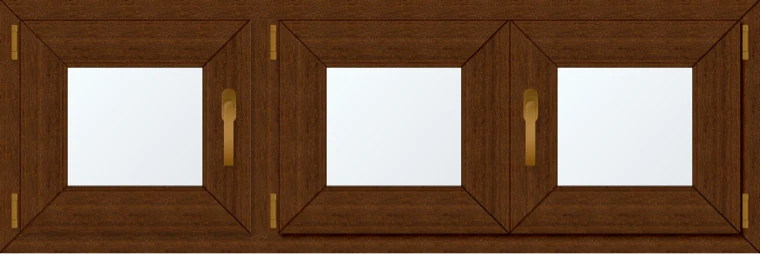 Trojkřídlé plastové okno 140x60