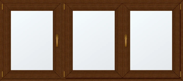 Trojkřídlé plastové okno 230x110