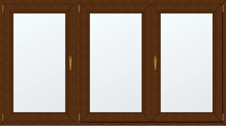 Trojkřídlé plastové okno 230x130