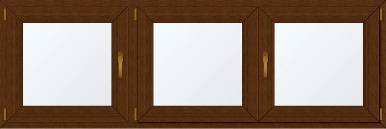 Trojkřídlé plastové okno 220x70