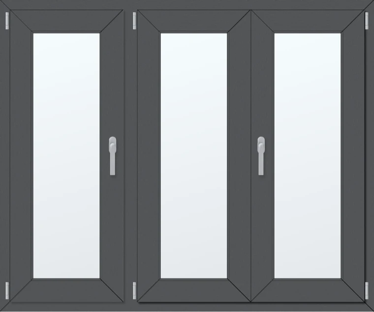 Trojkřídlé plastové okno 160x130