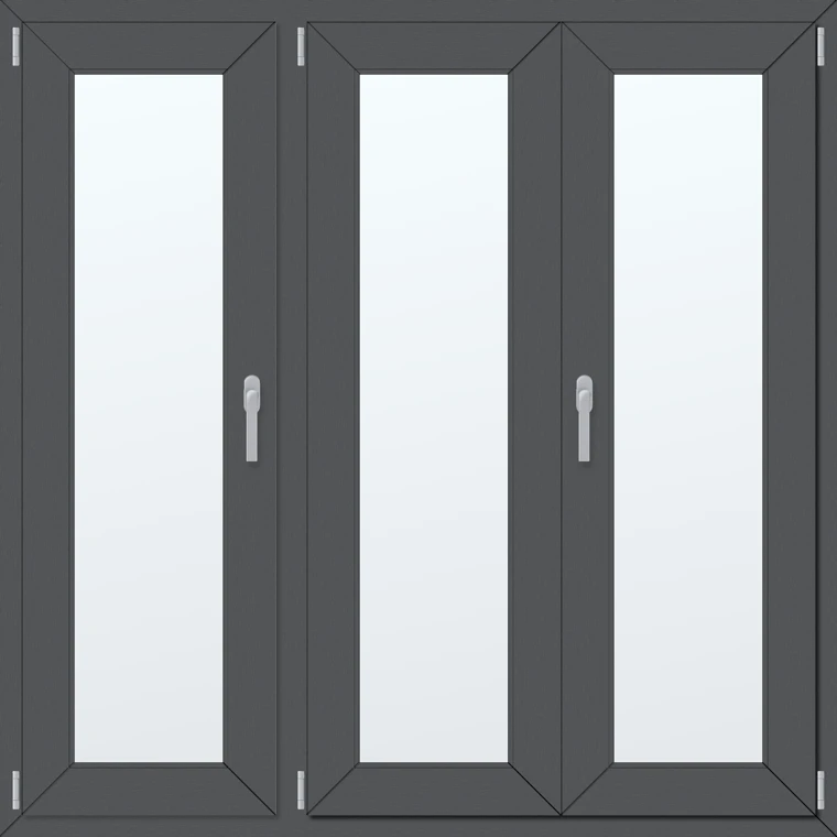 Trojkřídlé plastové okno 160x160