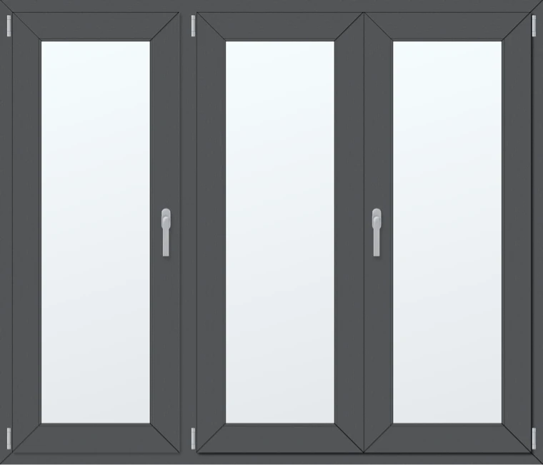 Trojkřídlé plastové okno 170x160