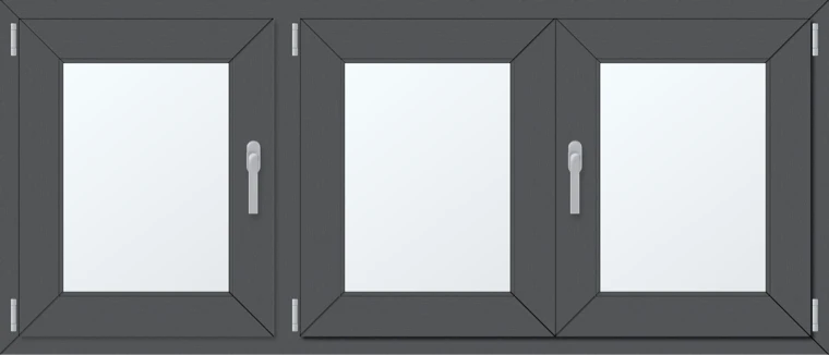 Trojkřídlé plastové okno 170x70