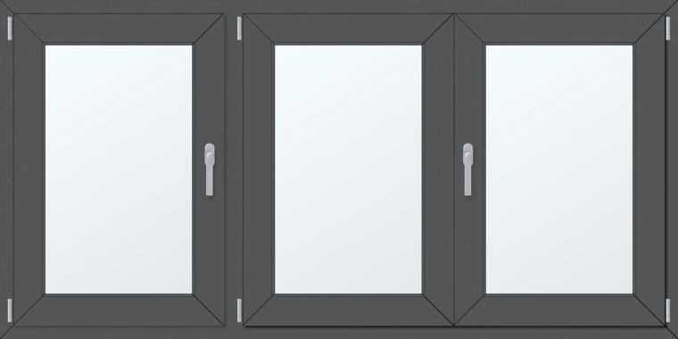 Trojkřídlé plastové okno 190x90