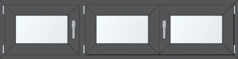 Trojkřídlé plastové okno 190x60