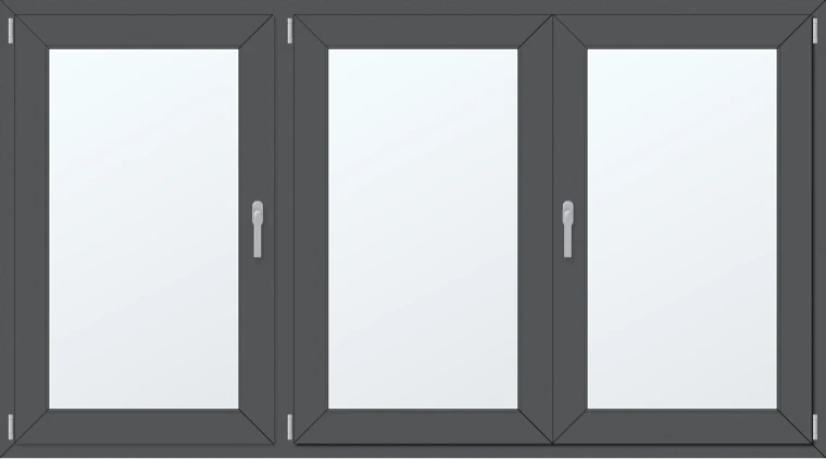 Trojkřídlé plastové okno 230x130