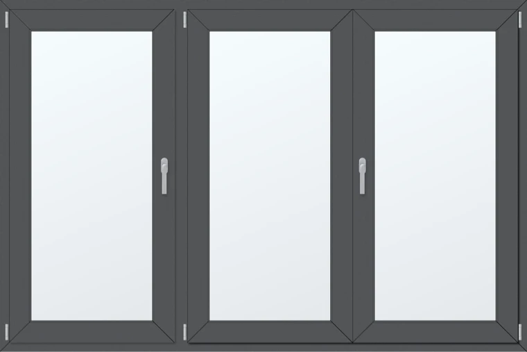 Trojkřídlé plastové okno 230x160