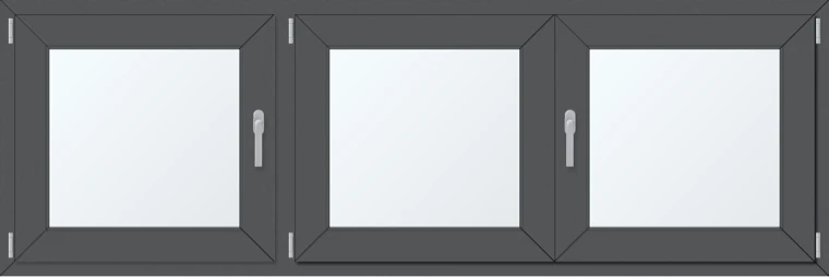 Trojkřídlé plastové okno 220x70