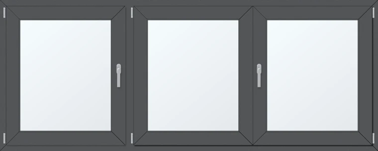 Trojkřídlé plastové okno 240x110