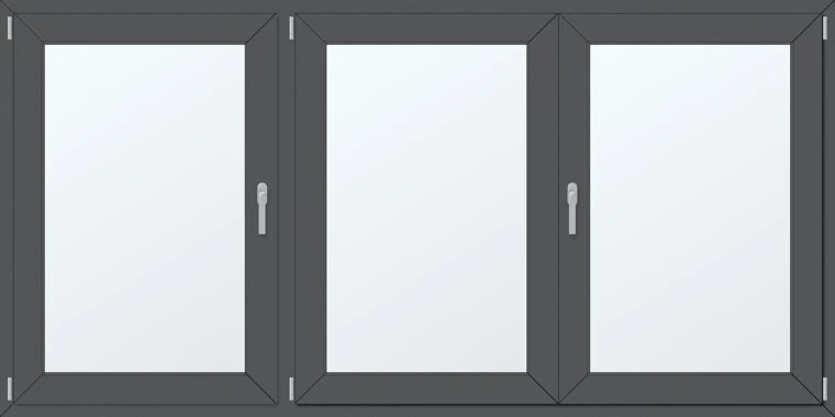 Trojkřídlé plastové okno 240x130