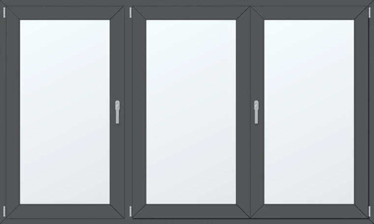 Trojkřídlé plastové okno 240x160