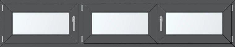 Trojkřídlé plastové okno 240x60