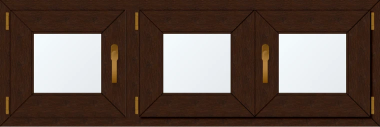 Trojkřídlé plastové okno 140x60