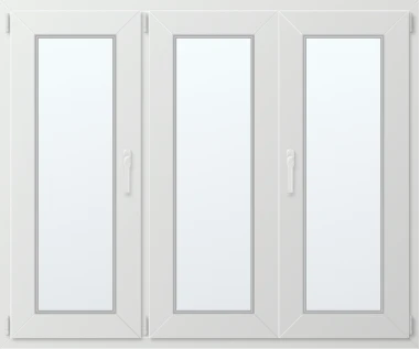 Trojkřídlé plastové okno 140x130