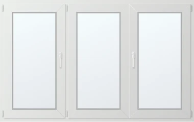 Trojkřídlé plastové okno 200x120
