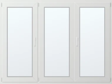 Trojkřídlé plastové okno 200x150