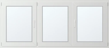 Trojkřídlé plastové okno 220x110