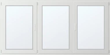 Trojkřídlé plastové okno 250x120