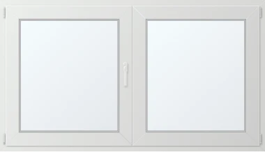 Dvoukřídlé plastové okno 180x90