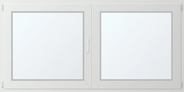 Dvoukřídlé plastové okno 210x100