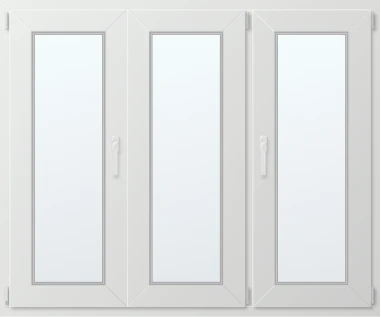 Trojkřídlé plastové okno 140x120